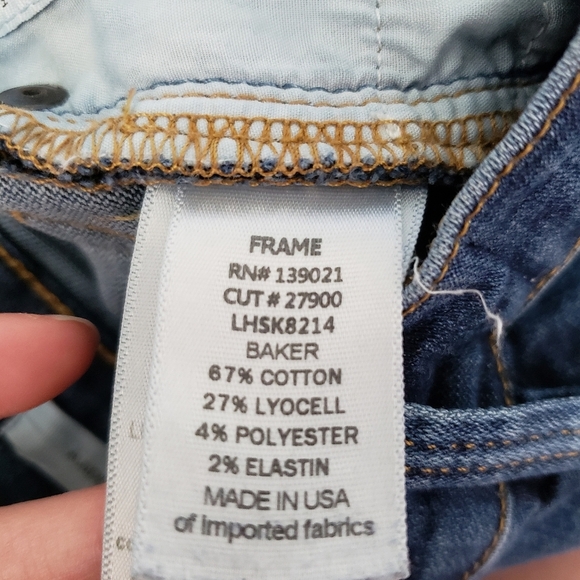 Frame Le High Skinny Baker Distressed Jeans Destroyed Wash SZ 25 - Picture 5 of 7